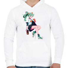 PRINTFASHION Animés csaj - Férfi kapucnis pulóver - Fehér