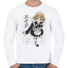 PRINTFASHION Animés csaj - Férfi pulóver - Fehér