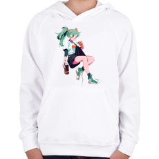 PRINTFASHION Animés csaj - Gyerek kapucnis pulóver - Fehér