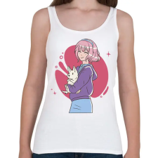PRINTFASHION Animés csaj - Női atléta - Fehér női trikó