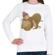 PRINTFASHION Animés katona - Női pulóver - Fehér női pulóver, kardigán