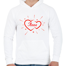 PRINTFASHION Anna - Férfi kapucnis pulóver - Fehér