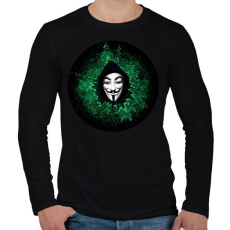 PRINTFASHION Anonymous hacker - Férfi hosszú ujjú póló - Fekete
