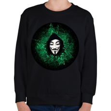 PRINTFASHION Anonymous hacker - Gyerek pulóver - Fekete