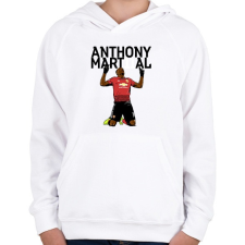 PRINTFASHION Anthony Martial - Gyerek kapucnis pulóver - Fehér gyerek pulóver, kardigán