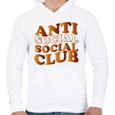 PRINTFASHION Anti social social club - barna - Férfi kapucnis pulóver - Fehér