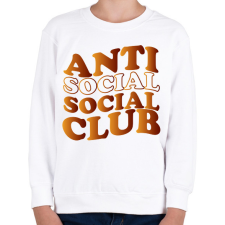 PRINTFASHION Anti social social club - barna - Gyerek pulóver - Fehér gyerek pulóver, kardigán
