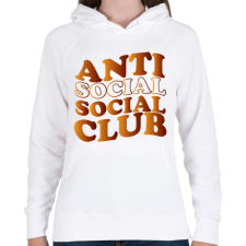 PRINTFASHION Anti social social club - barna - Női kapucnis pulóver - Fehér női pulóver, kardigán