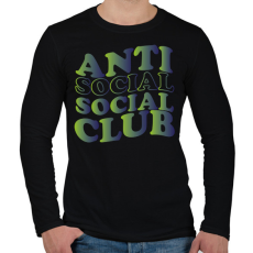PRINTFASHION Anti social social club - zöld - Férfi hosszú ujjú póló - Fekete