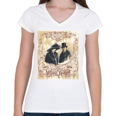 PRINTFASHION Antik divat - Női V-nyakú póló - Fehér