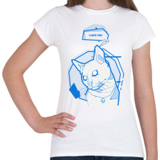 PRINTFASHION Antisocial cat - Női póló - Fehér női póló