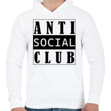 PRINTFASHION Antisocial club (black) - Férfi kapucnis pulóver - Fehér férfi pulóver, kardigán