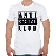 PRINTFASHION Antisocial club (black) - Férfi póló - Fehér férfi póló