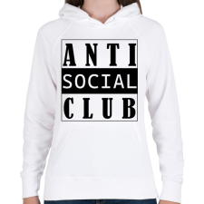 PRINTFASHION Antisocial club (black) - Női kapucnis pulóver - Fehér női pulóver, kardigán
