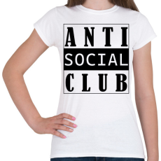 PRINTFASHION Antisocial club (black) - Női póló - Fehér