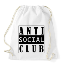 PRINTFASHION Antisocial club (black) - Sportzsák, Tornazsák - Fehér tornazsák