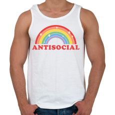 PRINTFASHION Antisocial club - Férfi atléta - Fehér