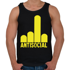 PRINTFASHION Antisocial finger - Férfi atléta - Fekete