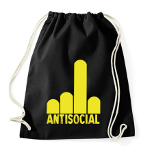 PRINTFASHION Antisocial finger - Sportzsák, Tornazsák - Fekete tornazsák