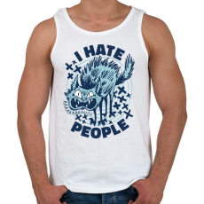 PRINTFASHION Antiszociális macska - Férfi atléta - Fehér