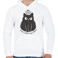 PRINTFASHION Antiszociális macska - Férfi kapucnis pulóver - Fehér