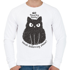 PRINTFASHION Antiszociális macska - Férfi pulóver - Fehér férfi pulóver, kardigán