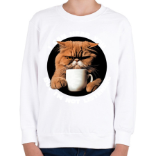 PRINTFASHION Antiszociális macska - Gyerek pulóver - Fehér gyerek pulóver, kardigán
