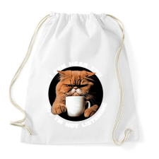 PRINTFASHION Antiszociális macska - Sportzsák, Tornazsák - Fehér tornazsák