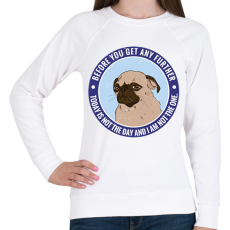 PRINTFASHION Antiszociális mopsz - Női pulóver - Fehér