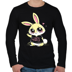 PRINTFASHION Antiszociális nyuszi - Férfi hosszú ujjú póló - Fekete