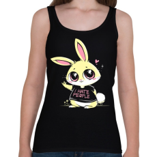 PRINTFASHION Antiszociális nyuszi - Női atléta - Fekete