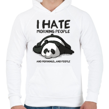 PRINTFASHION Antiszociális panda - Férfi kapucnis pulóver - Fehér férfi pulóver, kardigán