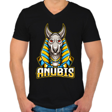 PRINTFASHION anubis - Férfi V-nyakú póló - Fekete férfi póló