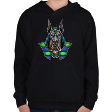 PRINTFASHION anubis - Gyerek kapucnis pulóver - Fekete gyerek pulóver, kardigán