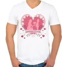 PRINTFASHION Anya2 - Férfi V-nyakú póló - Fehér férfi póló