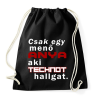 PRINTFASHION Anya, aki technot hallgat. - Sportzsák, Tornazsák - Fekete
