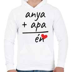 PRINTFASHION Anya + Apa = Én - Férfi kapucnis pulóver - Fehér