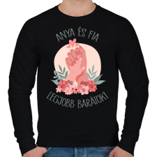 PRINTFASHION Anya és fia legjobb barátok - Férfi pulóver - Fekete férfi pulóver, kardigán