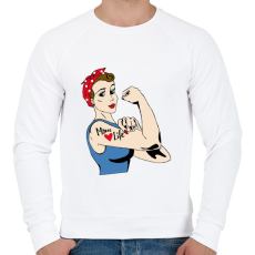 PRINTFASHION Anya - Férfi pulóver - Fehér