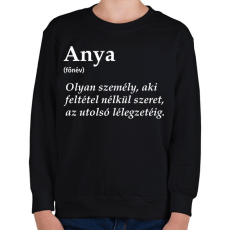 PRINTFASHION Anya főnév fehér - Gyerek pulóver - Fekete