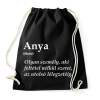 PRINTFASHION Anya főnév fehér - Sportzsák, Tornazsák - Fekete