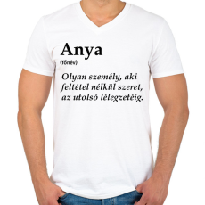PRINTFASHION Anya főnév - Férfi V-nyakú póló - Fehér