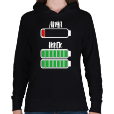 PRINTFASHION Anya - Ikrek - Női kapucnis pulóver - Fekete