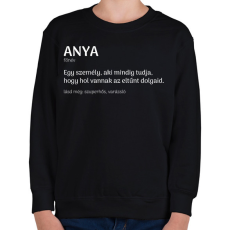 PRINTFASHION Anya jelentése - Gyerek pulóver - Fekete