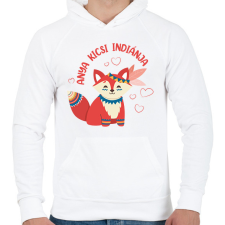 PRINTFASHION Anya kicsi indiánja - Férfi kapucnis pulóver - Fehér férfi pulóver, kardigán