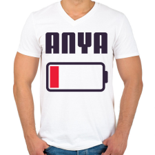 PRINTFASHION Anya kimerült - Férfi V-nyakú póló - Fehér férfi póló