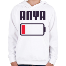 PRINTFASHION Anya kimerült - Gyerek kapucnis pulóver - Fehér gyerek pulóver, kardigán