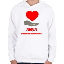 PRINTFASHION Anya köszönök mindent - Gyerek kapucnis pulóver - Fehér gyerek pulóver, kardigán