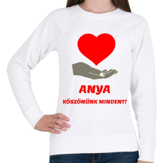 PRINTFASHION Anya köszönünk mindent - Női pulóver - Fehér