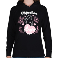 PRINTFASHION Anya leszek - Hónappal (fehér) - Női kapucnis pulóver - Fekete női pulóver, kardigán